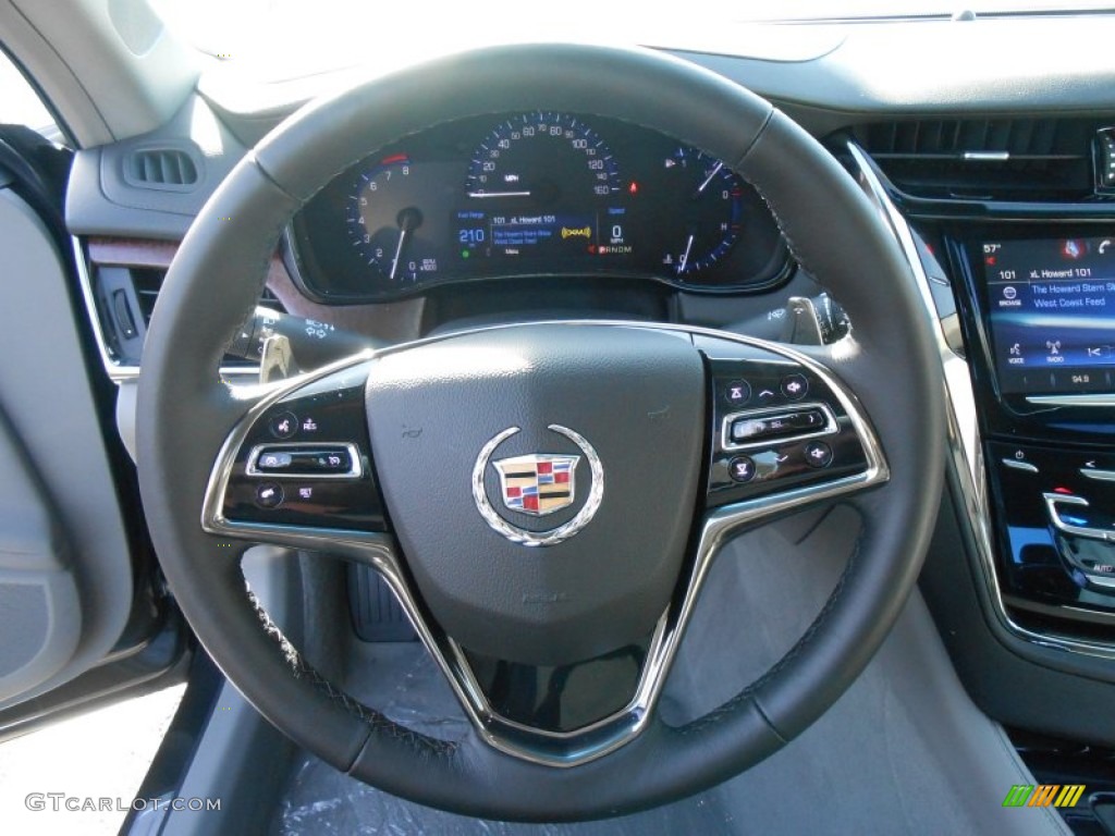 2014 Cadillac CTS Sedan AWD Medium Titanium/Jet Black Steering Wheel Photo #88152560