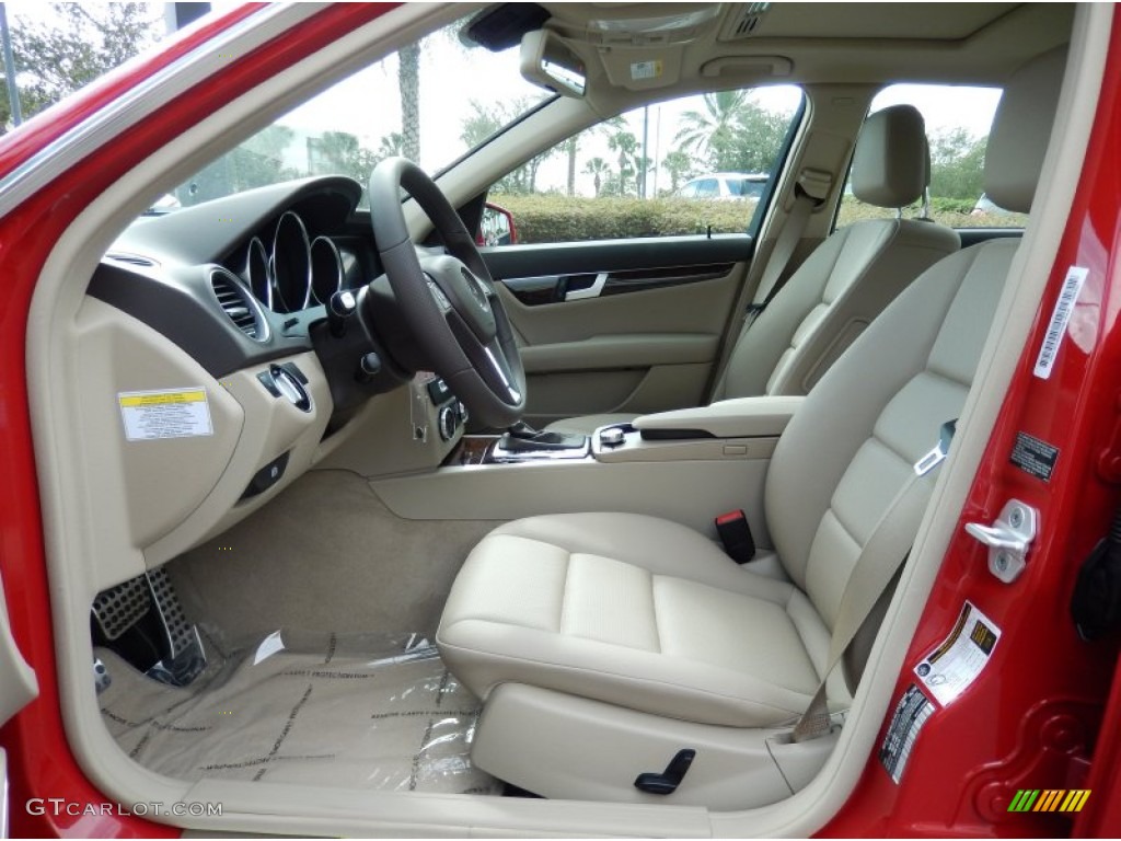 Almond/Mocha Interior 2014 Mercedes-Benz C 250 Sport Photo #88155755