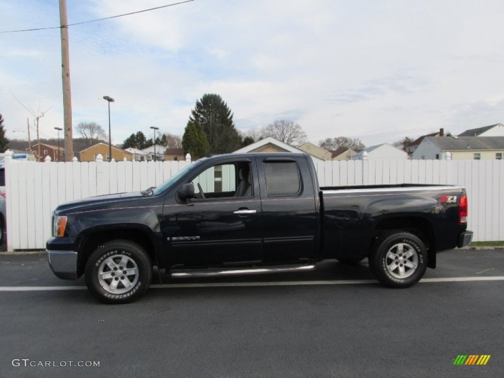 2007 Sierra 1500 SLE Extended Cab 4x4 - Deep Blue Metallic / Dark Titanium/Light Titanium photo #2