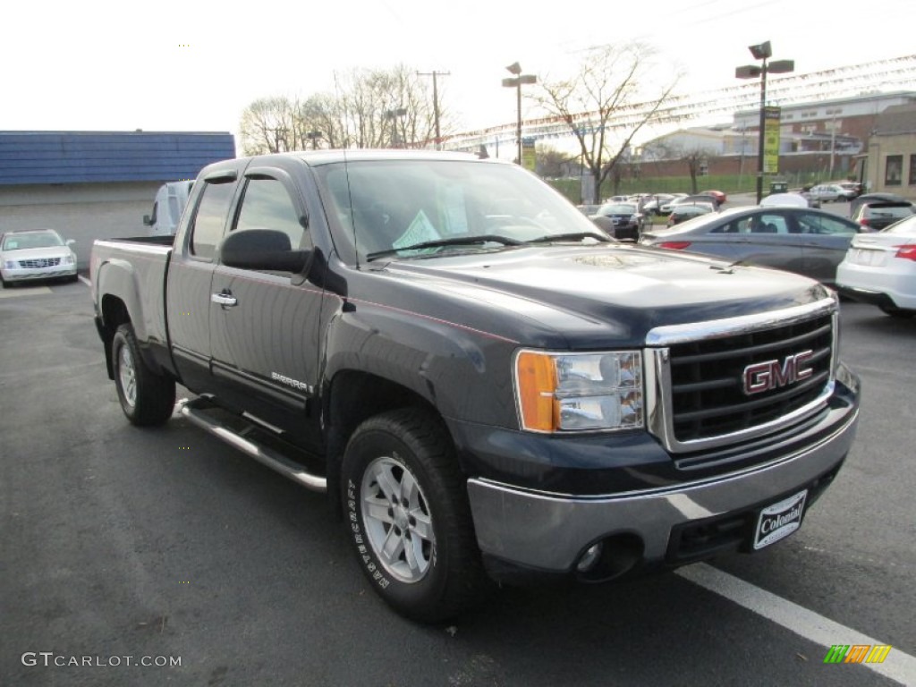 2007 Sierra 1500 SLE Extended Cab 4x4 - Deep Blue Metallic / Dark Titanium/Light Titanium photo #8