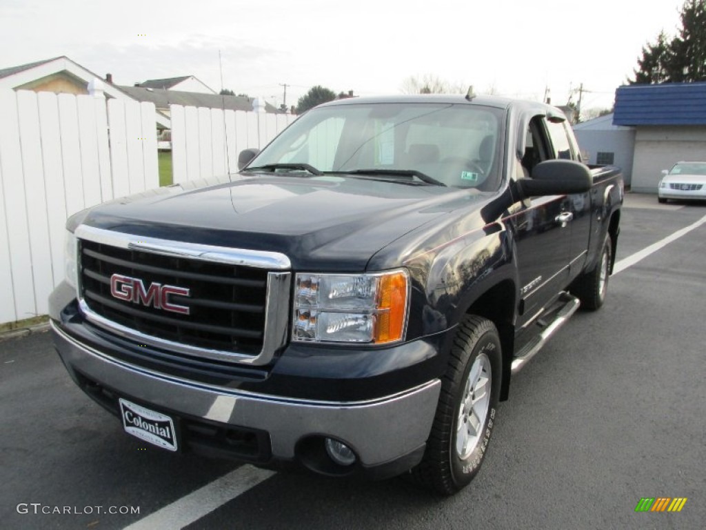 2007 Sierra 1500 SLE Extended Cab 4x4 - Deep Blue Metallic / Dark Titanium/Light Titanium photo #10
