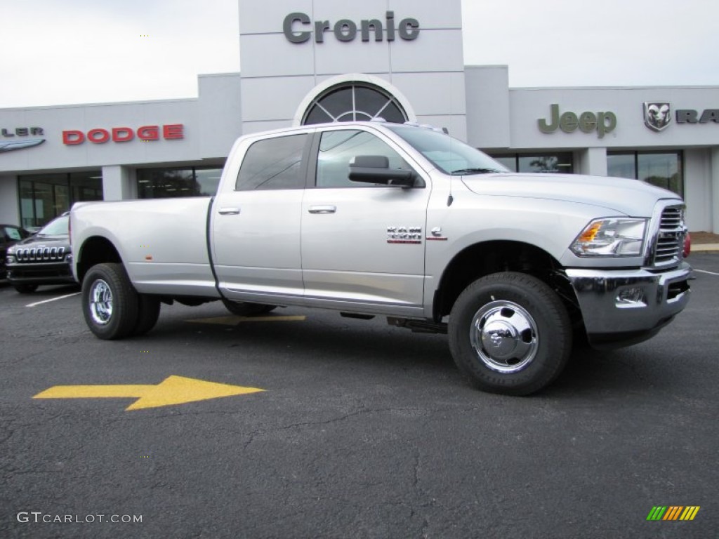 2014 3500 Big Horn Crew Cab 4x4 Dually - Bright Silver Metallic / Black/Diesel Gray photo #1