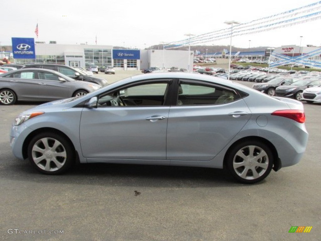 2012 Elantra Limited - Blue Sky Metallic / Beige photo #7