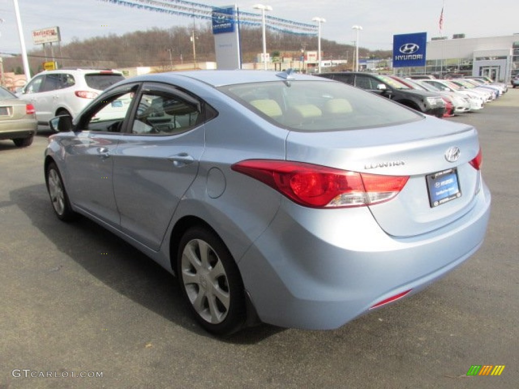 2012 Elantra Limited - Blue Sky Metallic / Beige photo #8