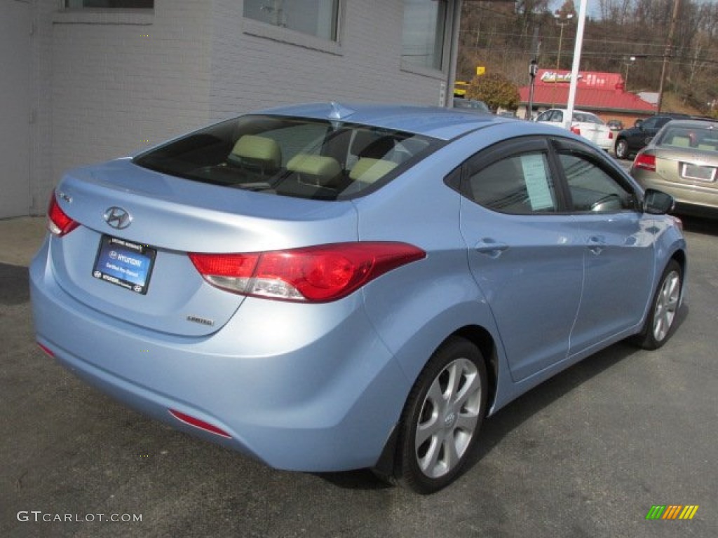 2012 Elantra Limited - Blue Sky Metallic / Beige photo #10