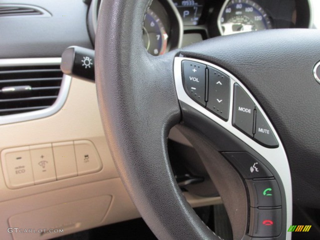 2012 Elantra Limited - Blue Sky Metallic / Beige photo #19