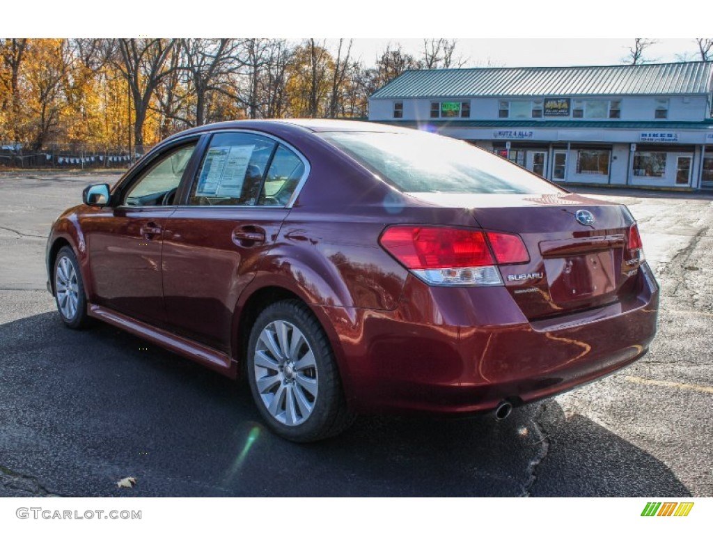 2010 Legacy 2.5i Limited Sedan - Ruby Red Pearl / Off Black photo #4