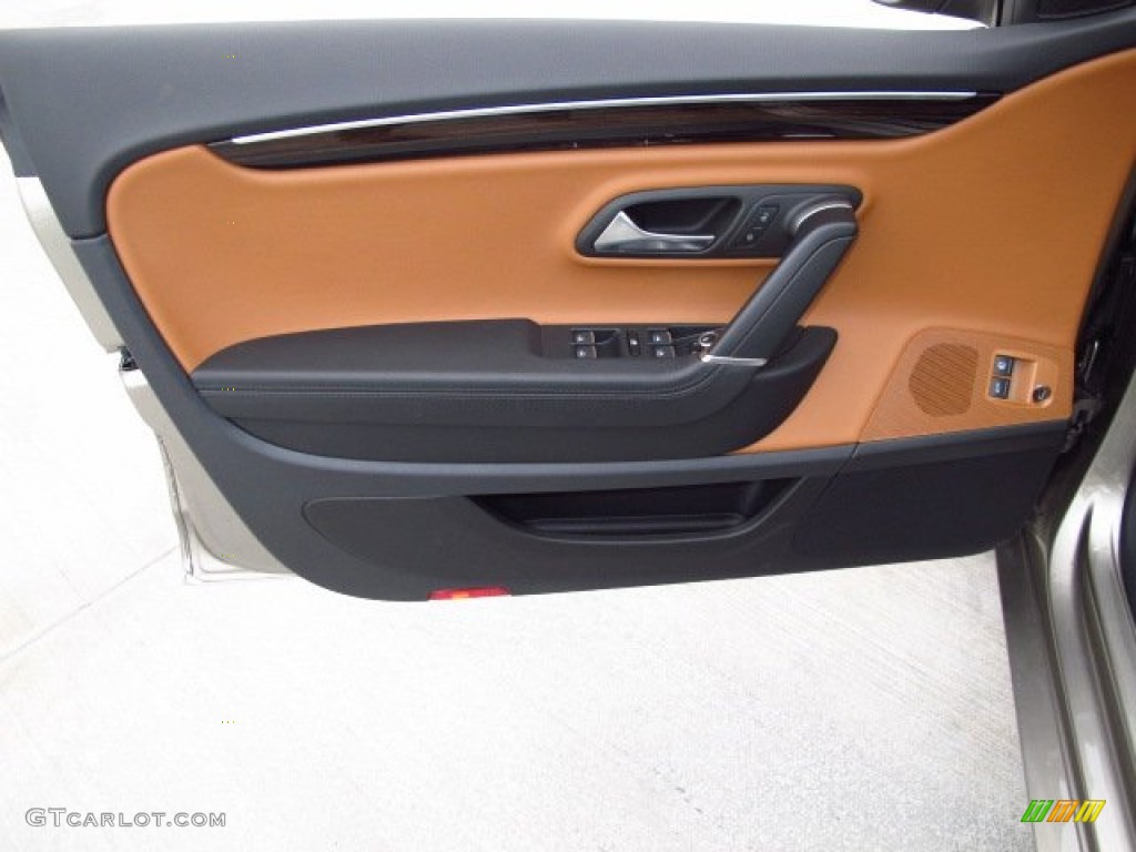 2014 Volkswagen CC Executive Truffle/Black Door Panel Photo #88177406