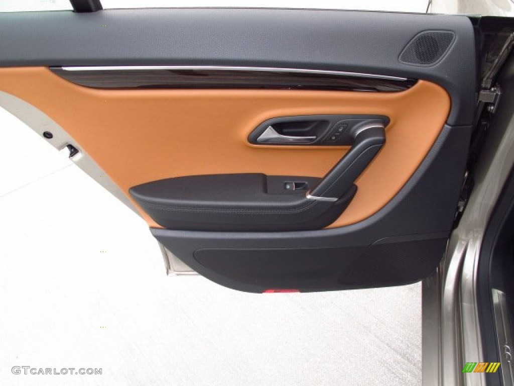 2014 Volkswagen CC Executive Truffle/Black Door Panel Photo #88177439