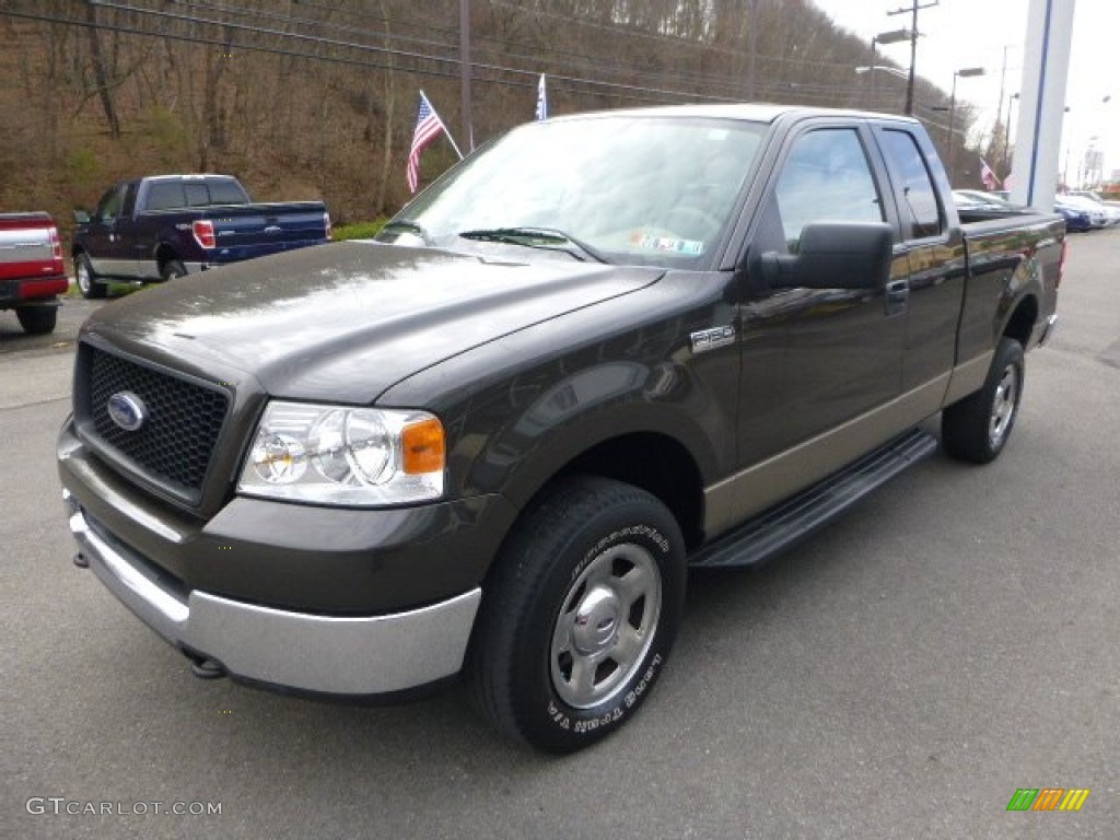 2005 F150 XLT SuperCab 4x4 - Dark Stone Metallic / Tan photo #6