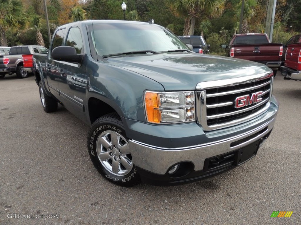 2012 Sierra 1500 SLE Crew Cab - Stealth Gray Metallic / Very Dark Cashmere/Light Cashmere photo #1