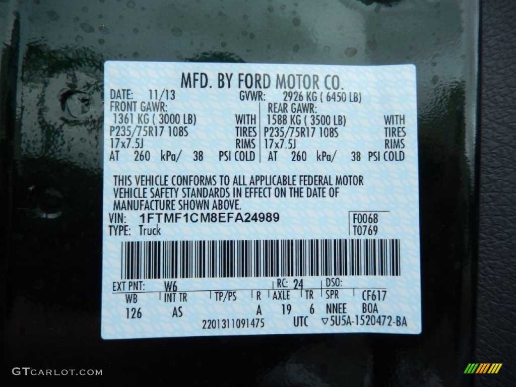 2014 F150 Color Code W6 for Green Gem Photo #88195161