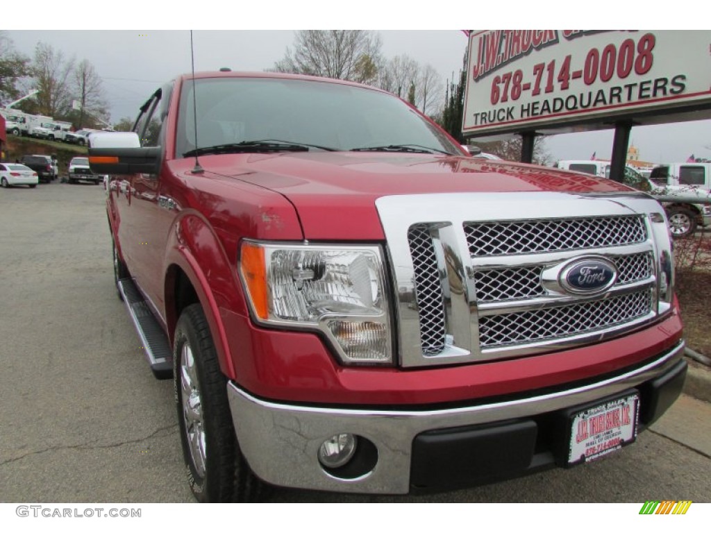 2010 F150 Lariat SuperCrew - Royal Red Metallic / Black photo #12