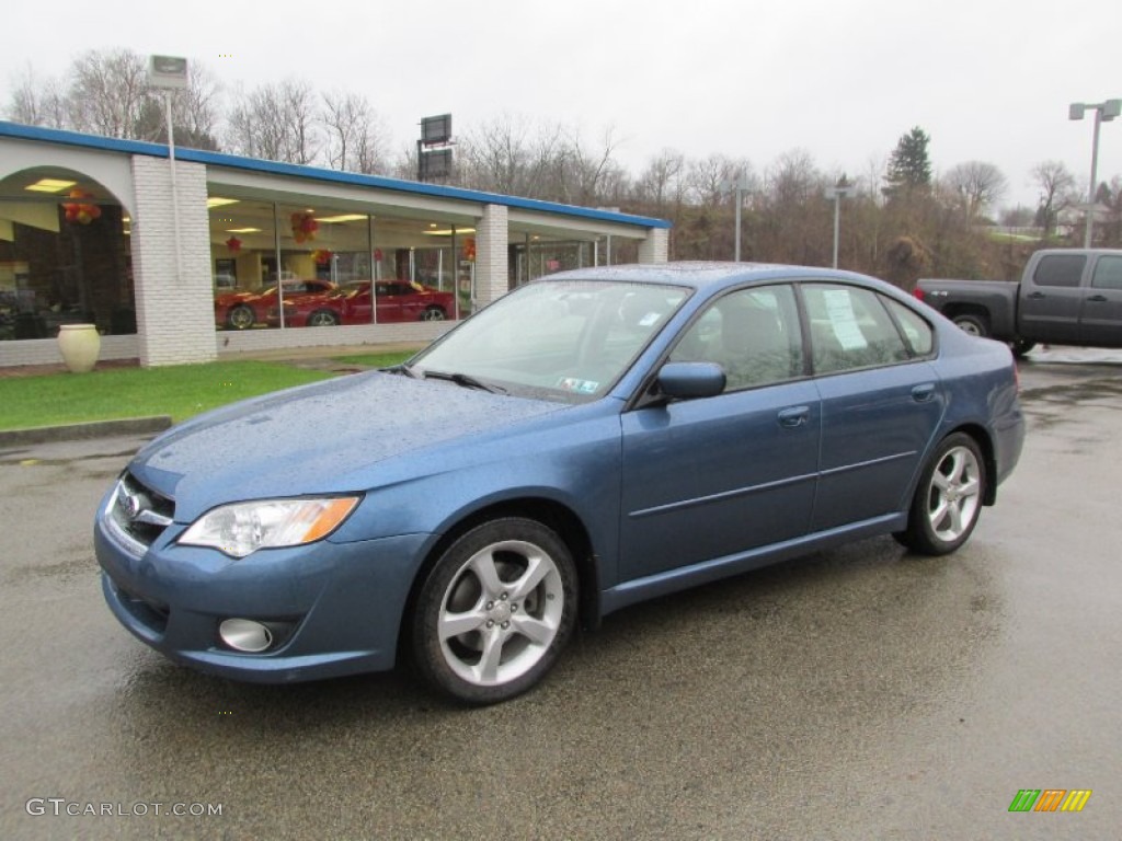 2008 Legacy 2.5i Sedan - Newport Blue Pearl / Off Black photo #1