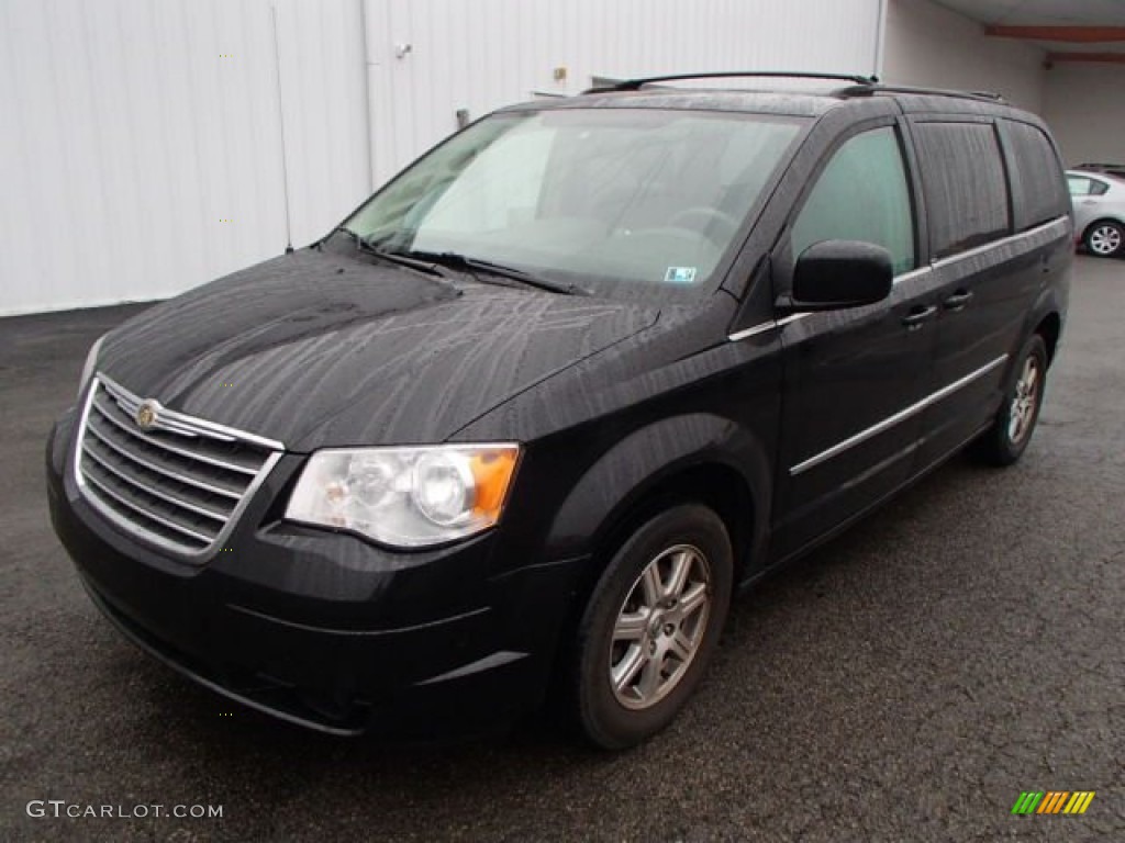 Brilliant Black Crystal Pearl 2009 Chrysler Town & Country Touring Exterior Photo #88203393