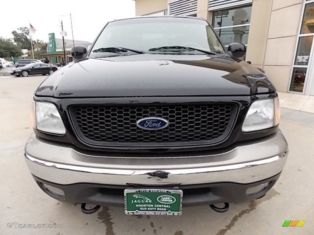 2002 F150 Lariat SuperCrew 4x4 - Black / Medium Parchment photo #12