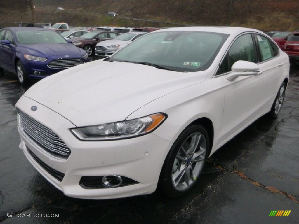 White Platinum 2014 Ford Fusion Titanium AWD Exterior Photo #88208209