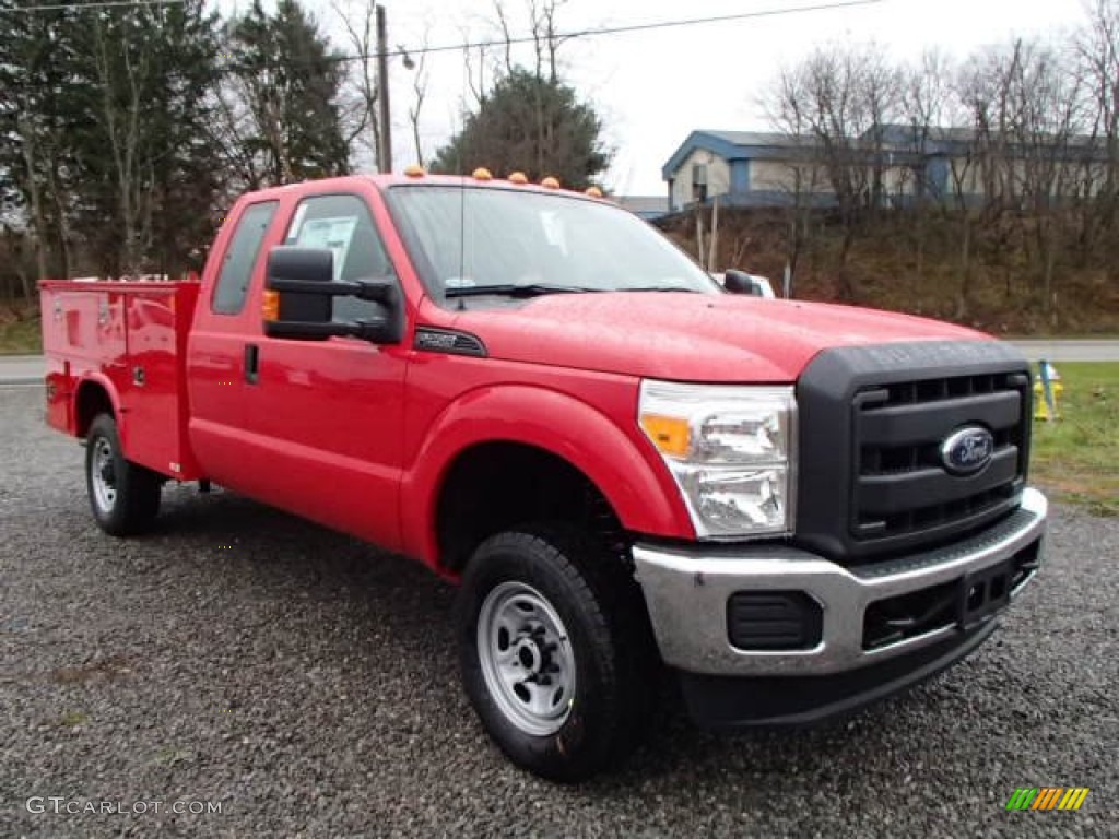 Vermillion Red 2014 Ford F250 Super Duty XL SuperCab 4x4 Utility Truck Exterior Photo #88208532