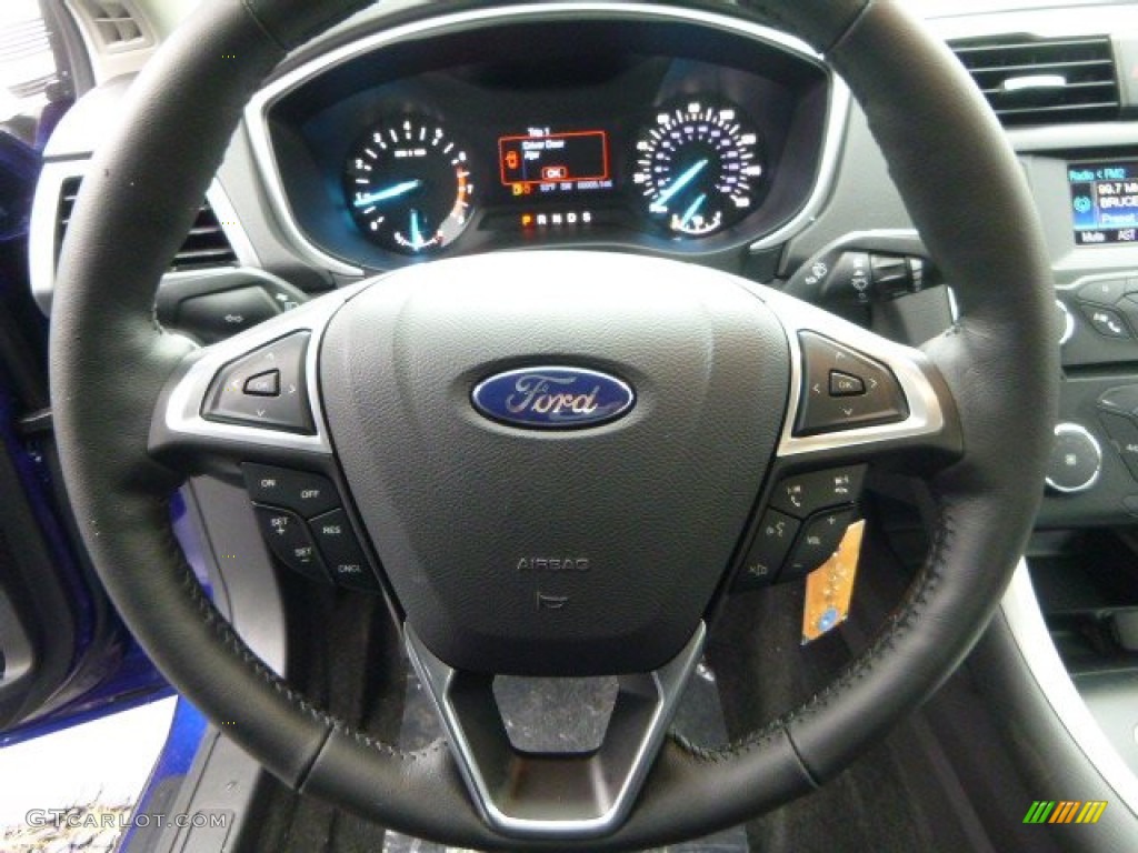 2014 Ford Fusion SE Charcoal Black Steering Wheel Photo #88209096
