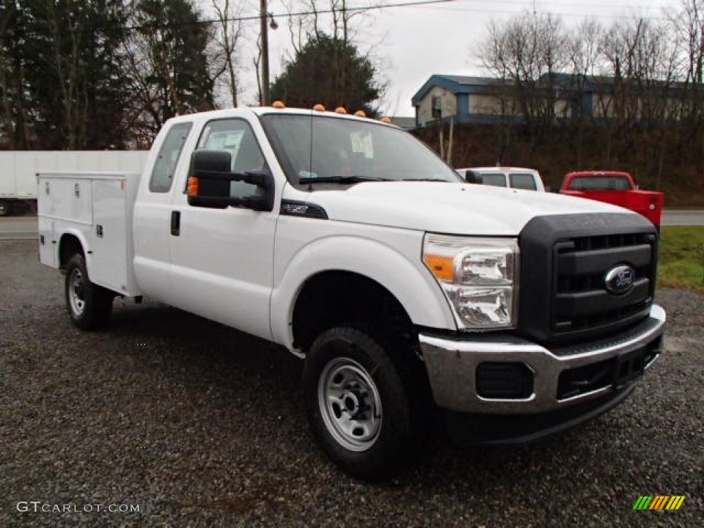 Oxford White 2014 Ford F350 Super Duty XL SuperCab 4x4 Utility Truck Exterior Photo #88210435