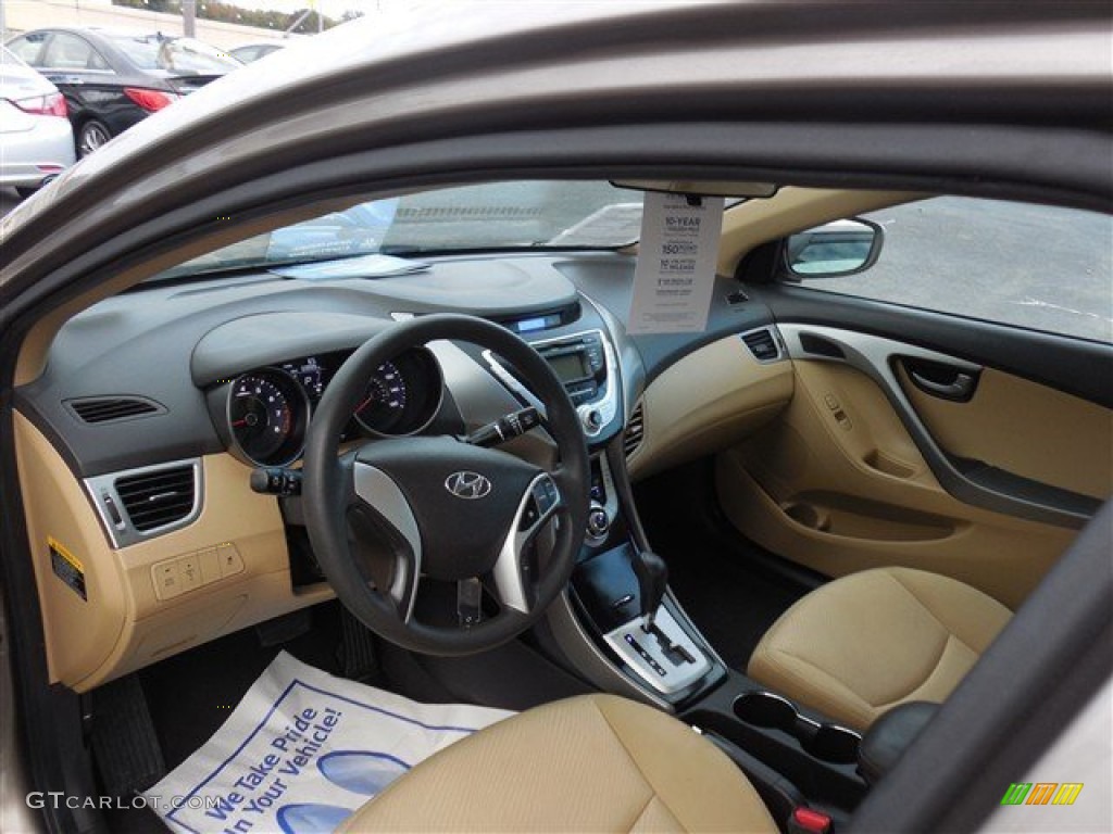 2012 Elantra GLS - Desert Bronze / Beige photo #12