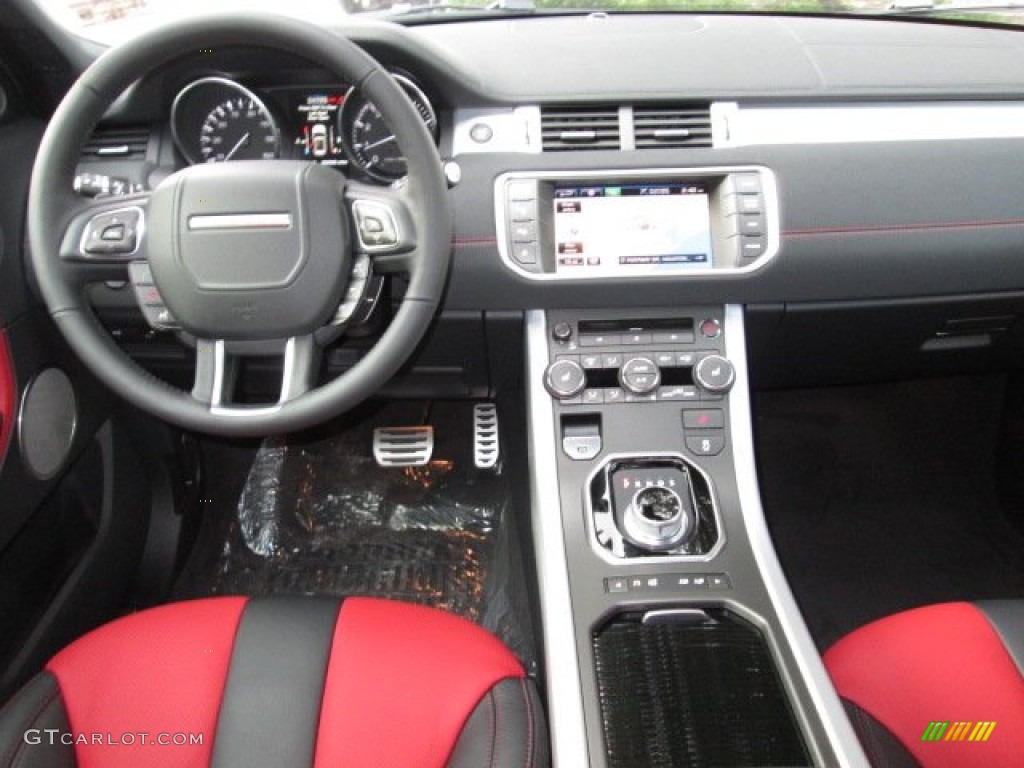 2013 Range Rover Evoque Dynamic - Santorini Black Metallic / Dynamic Ebony/Pimento photo #12