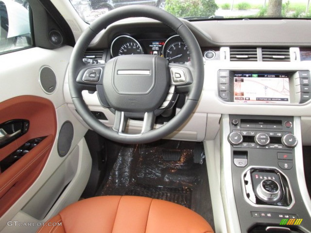 2013 Land Rover Range Rover Evoque Pure Tan/Ivory/Espresso Dashboard Photo #88213028