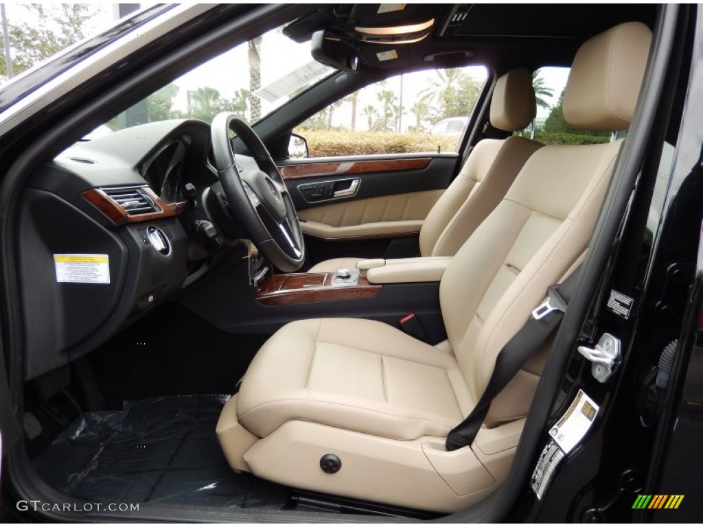 Almond/Black Interior 2012 Mercedes-Benz E 350 Sedan Photo #88215644