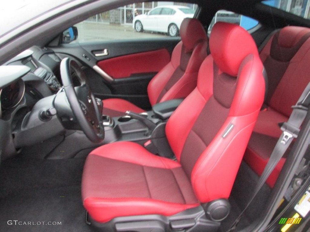 Red Leather/Red Cloth Interior 2013 Hyundai Genesis Coupe 3.8 R-Spec Photo #88216302