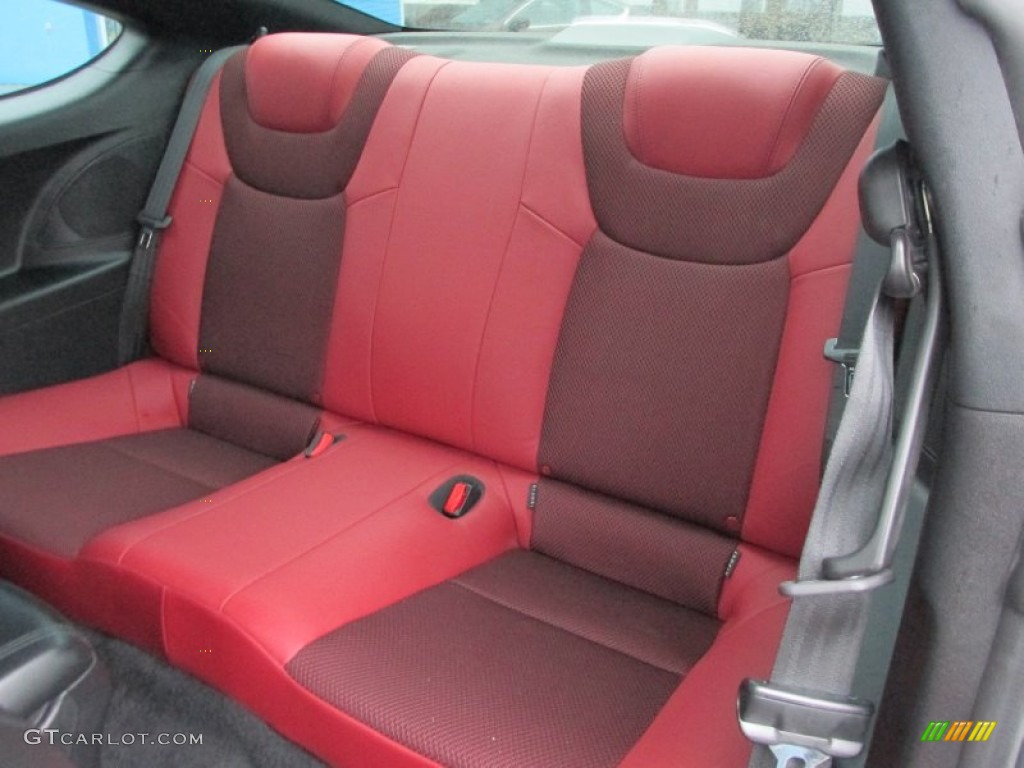 Red Leather/Red Cloth Interior 2013 Hyundai Genesis Coupe 3.8 R-Spec Photo #88216330