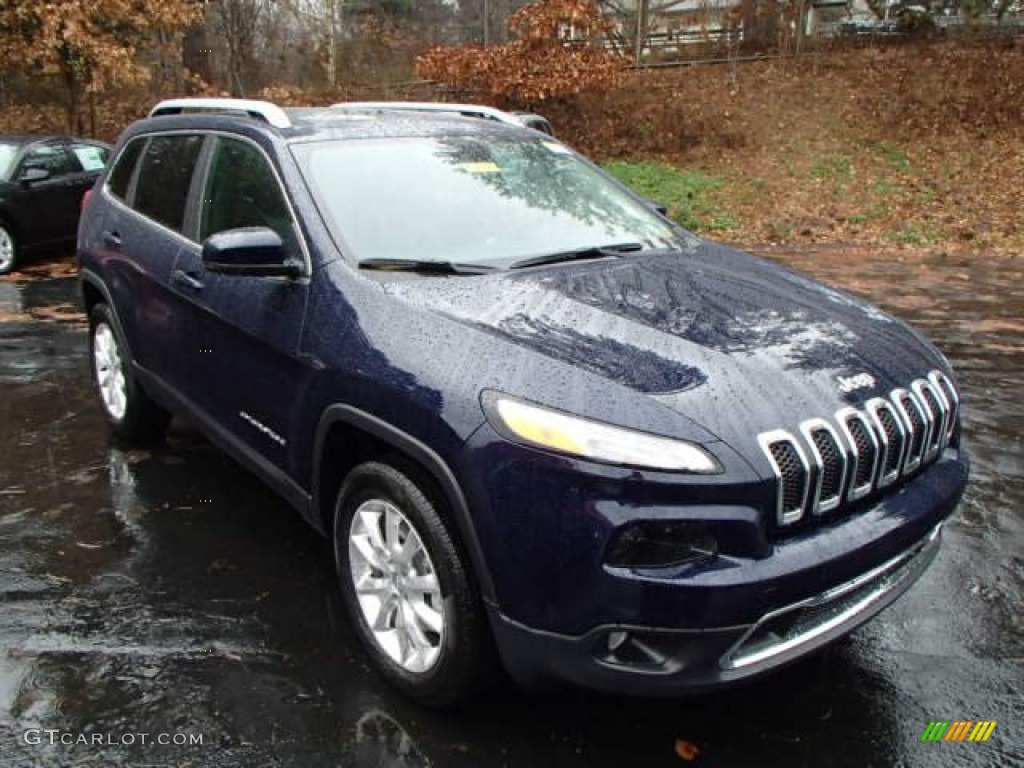 True Blue Pearl 2014 Jeep Cherokee Limited 4x4 Exterior Photo #88220313