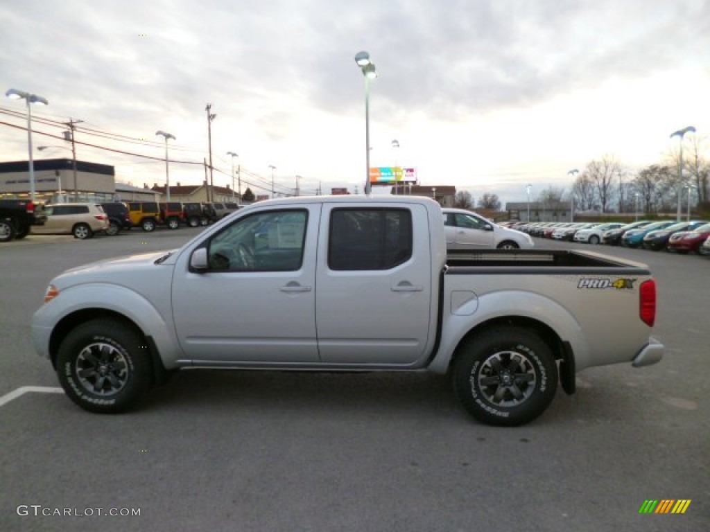 Brilliant Silver 2014 Nissan Frontier Pro-4X Crew Cab 4x4 Exterior Photo #88220537