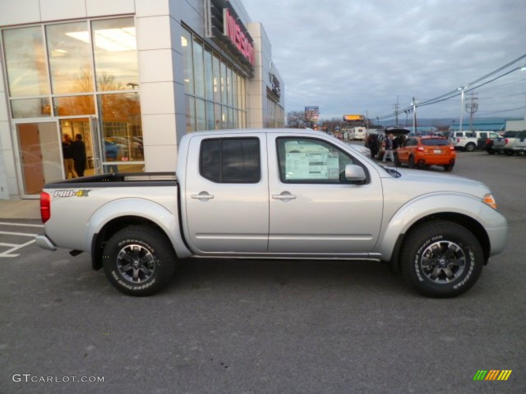 Brilliant Silver 2014 Nissan Frontier Pro-4X Crew Cab 4x4 Exterior Photo #88220622