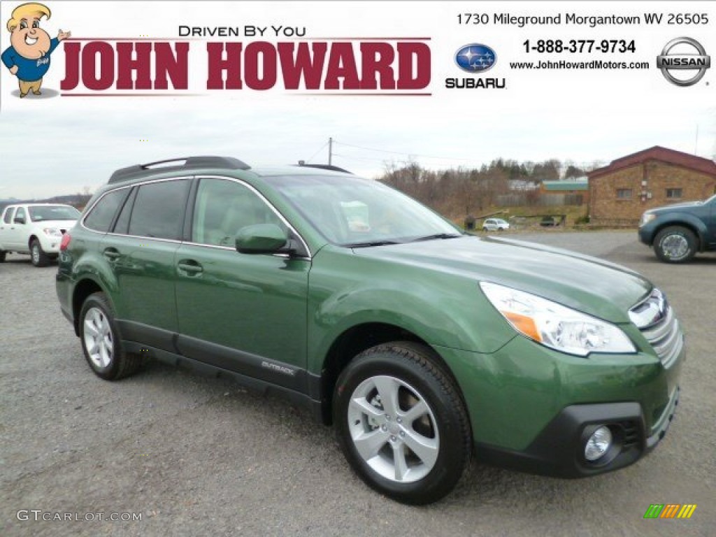 2014 Outback 2.5i Premium - Cypress Green Pearl / Ivory photo #1