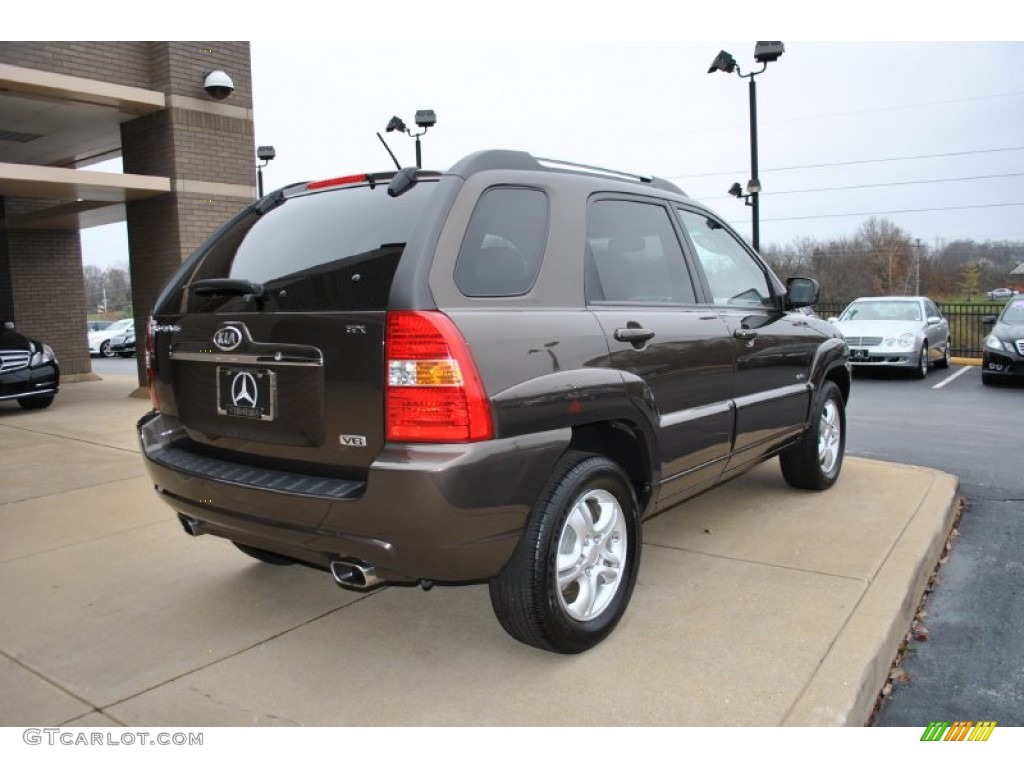 2008 Sportage EX V6 4x4 - Smokey Brown Metallic / Beige photo #9