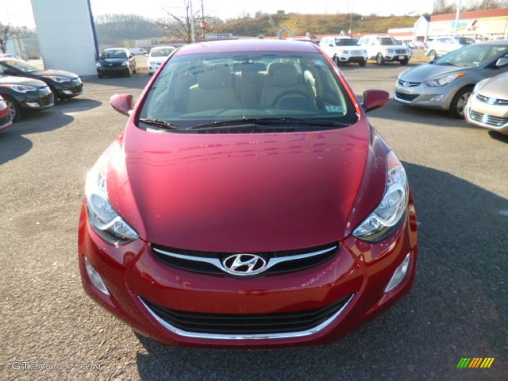 2013 Elantra GLS - Red / Beige photo #2