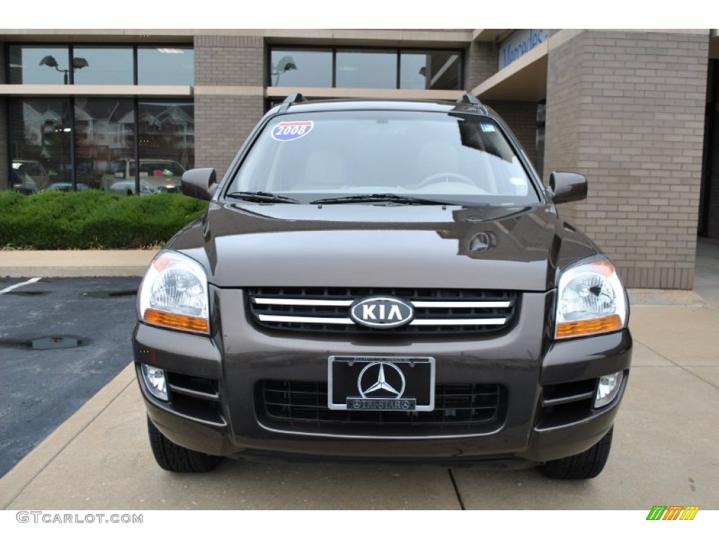 2008 Sportage EX V6 4x4 - Smokey Brown Metallic / Beige photo #24