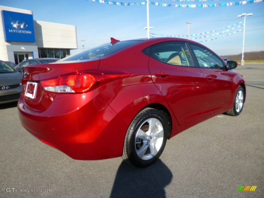 2013 Elantra GLS - Red / Beige photo #7