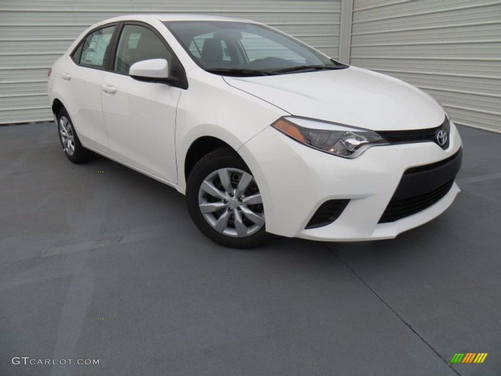 2014 Corolla LE - Super White / Ash photo #1