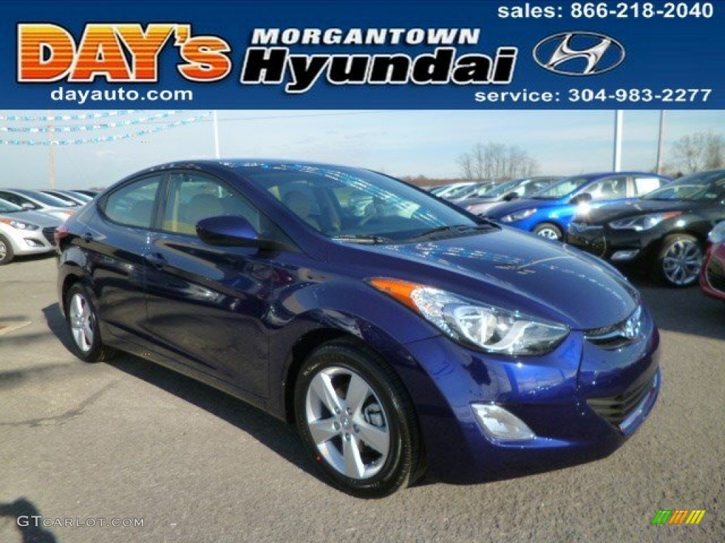 2013 Elantra GLS - Indigo Night / Beige photo #1