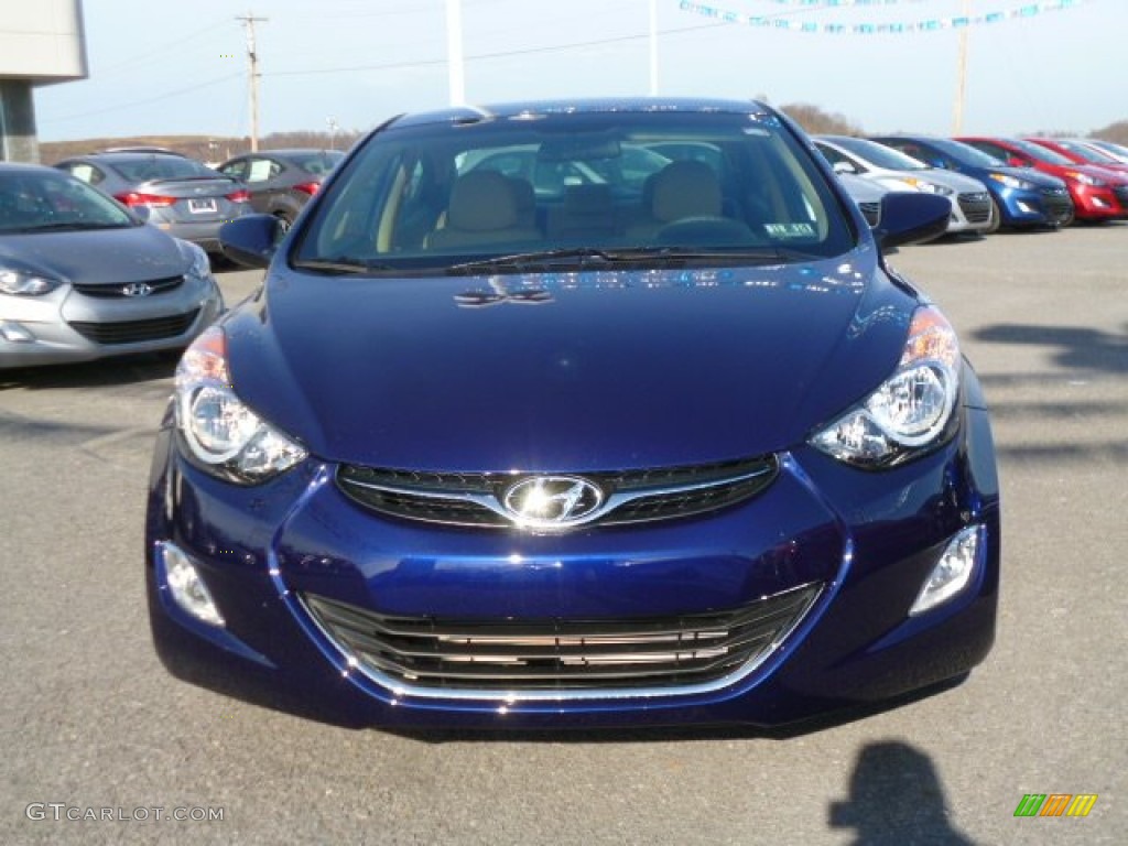 2013 Elantra GLS - Indigo Night / Beige photo #2