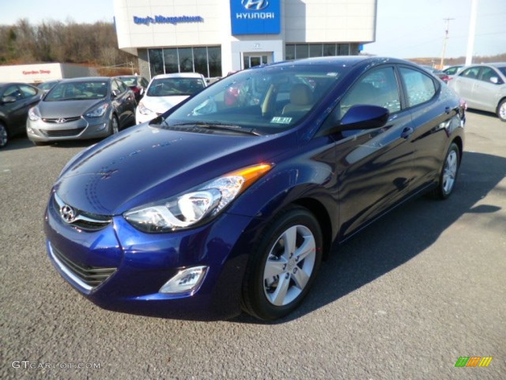 2013 Elantra GLS - Indigo Night / Beige photo #3