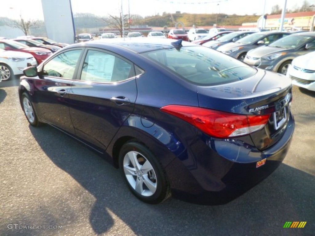 2013 Elantra GLS - Indigo Night / Beige photo #5