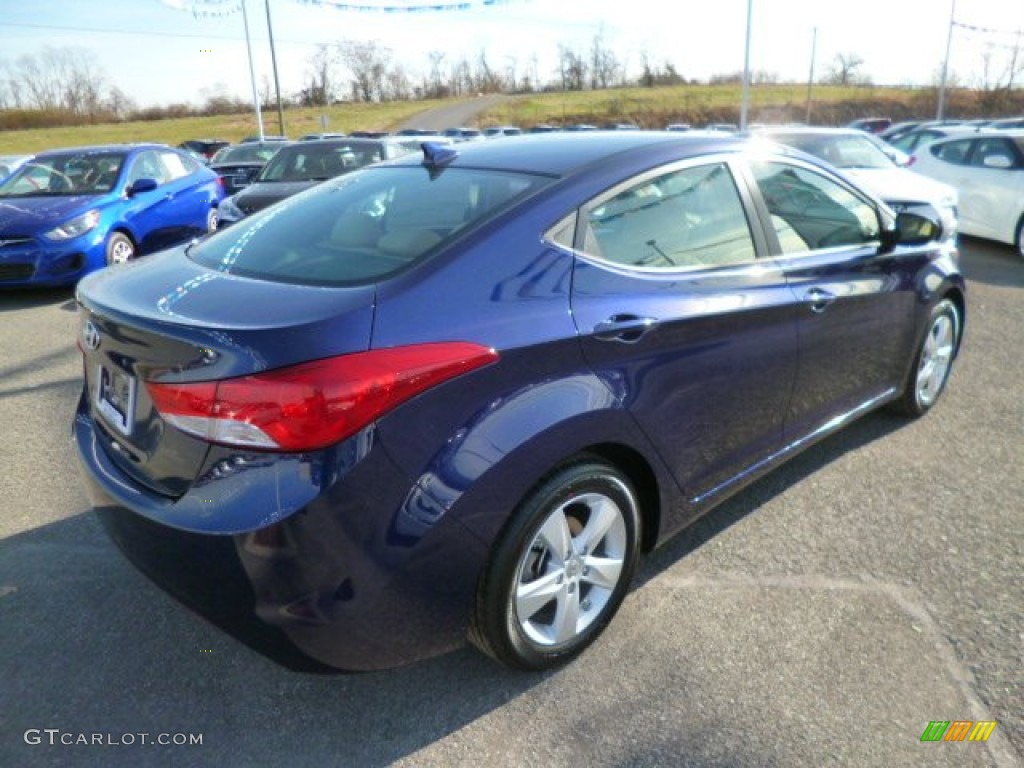 2013 Elantra GLS - Indigo Night / Beige photo #6