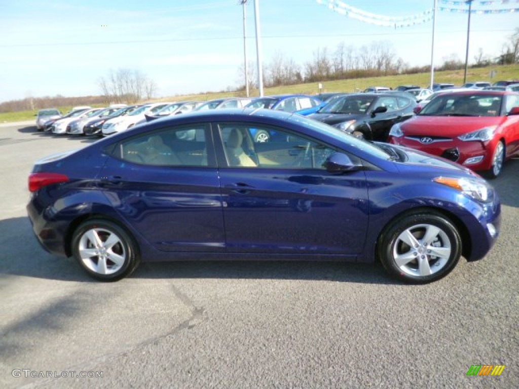 2013 Elantra GLS - Indigo Night / Beige photo #7