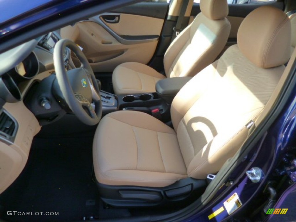 2013 Elantra GLS - Indigo Night / Beige photo #14