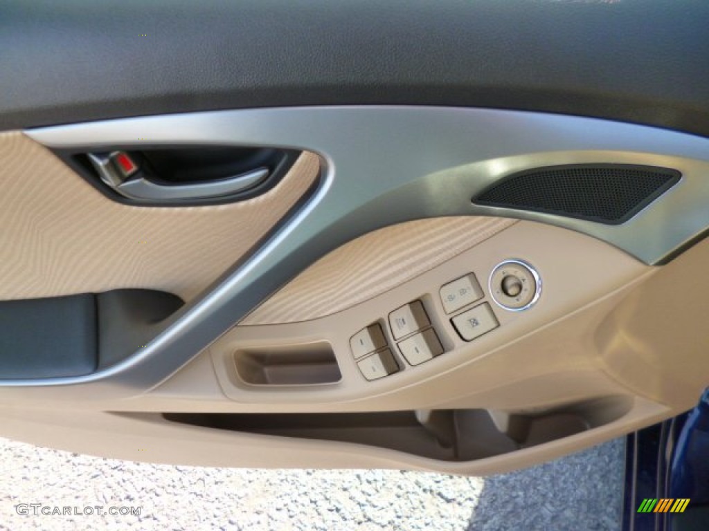 2013 Elantra GLS - Indigo Night / Beige photo #16