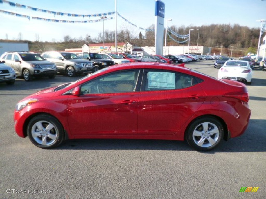 2013 Elantra GLS - Red / Beige photo #4