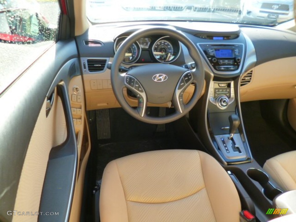 2013 Elantra GLS - Red / Beige photo #13