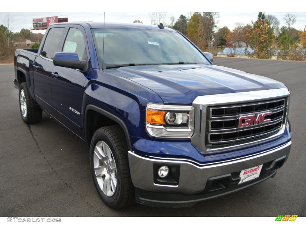 2014 Sierra 1500 SLE Crew Cab - Cobalt Blue Metallic / Jet Black photo #1